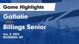 Gallatin  vs Billings Senior  Game Highlights - Jan. 5, 2022