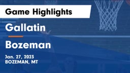 Gallatin  vs Bozeman  Game Highlights - Jan. 27, 2023