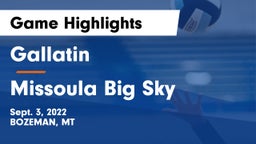 Gallatin  vs Missoula Big Sky  Game Highlights - Sept. 3, 2022