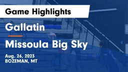 Gallatin  vs Missoula Big Sky  Game Highlights - Aug. 26, 2023