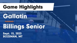 Gallatin  vs Billings Senior  Game Highlights - Sept. 15, 2023