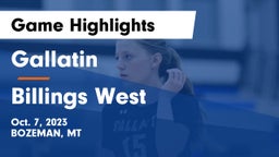 Gallatin  vs Billings West  Game Highlights - Oct. 7, 2023