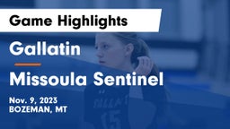 Gallatin  vs Missoula Sentinel  Game Highlights - Nov. 9, 2023