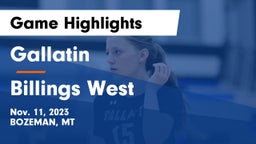 Gallatin  vs Billings West  Game Highlights - Nov. 11, 2023