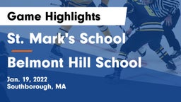 St. Mark's School vs Belmont Hill School Game Highlights - Jan. 19, 2022