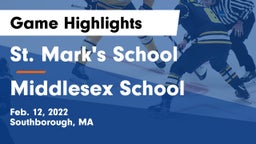 St. Mark's School vs Middlesex School Game Highlights - Feb. 12, 2022