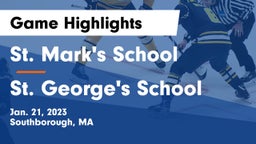 St. Mark's School vs St. George's School Game Highlights - Jan. 21, 2023