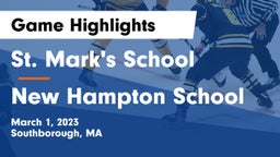 St. Mark's School vs New Hampton School  Game Highlights - March 1, 2023