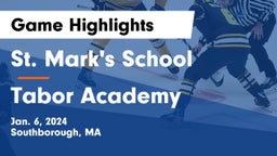 St. Mark's School vs Tabor Academy Game Highlights - Jan. 6, 2024