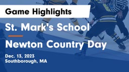 St. Mark's School vs Newton Country Day Game Highlights - Dec. 13, 2023