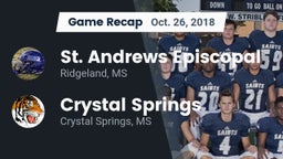 Recap: St. Andrews Episcopal  vs. Crystal Springs  2018