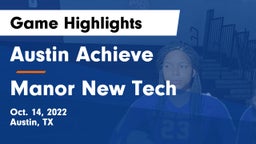 Austin Achieve vs Manor New Tech Game Highlights - Oct. 14, 2022