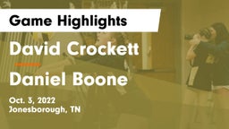David Crockett  vs Daniel Boone  Game Highlights - Oct. 3, 2022