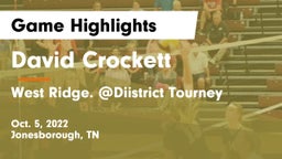 David Crockett  vs West Ridge. @Diistrict Tourney Game Highlights - Oct. 5, 2022