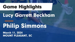 Lucy Garrett Beckham  vs Philip Simmons Game Highlights - March 11, 2024