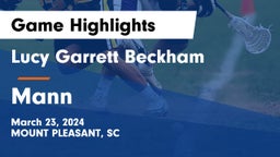 Lucy Garrett Beckham  vs Mann  Game Highlights - March 23, 2024