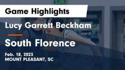 Lucy Garrett Beckham  vs South Florence Game Highlights - Feb. 18, 2023