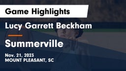 Lucy Garrett Beckham  vs Summerville  Game Highlights - Nov. 21, 2023