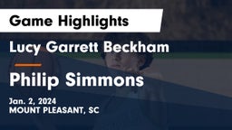 Lucy Garrett Beckham  vs Philip Simmons  Game Highlights - Jan. 2, 2024