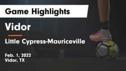 Vidor  vs Little Cypress-Mauriceville  Game Highlights - Feb. 1, 2022