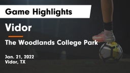 Vidor  vs The Woodlands College Park  Game Highlights - Jan. 21, 2022