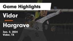 Vidor  vs Hargrave  Game Highlights - Jan. 2, 2024