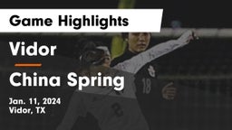 Vidor  vs China Spring  Game Highlights - Jan. 11, 2024