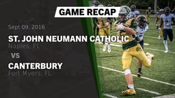 Recap: St. John Neumann Catholic  vs. Canterbury  2016