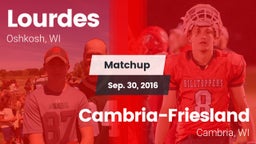 Matchup: Lourdes  vs. Cambria-Friesland  2016