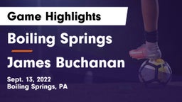 Boiling Springs  vs James Buchanan  Game Highlights - Sept. 13, 2022
