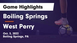 Boiling Springs  vs West Perry  Game Highlights - Oct. 3, 2022