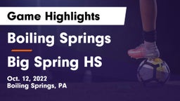 Boiling Springs  vs Big Spring HS Game Highlights - Oct. 12, 2022