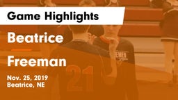 Beatrice  vs Freeman  Game Highlights - Nov. 25, 2019