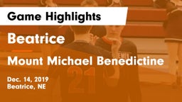 Beatrice  vs Mount Michael Benedictine Game Highlights - Dec. 14, 2019