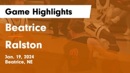 Beatrice  vs Ralston  Game Highlights - Jan. 19, 2024