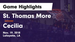 St. Thomas More  vs Cecilia  Game Highlights - Nov. 19, 2018