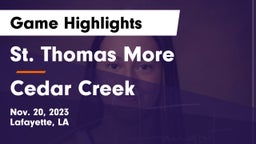 St. Thomas More  vs Cedar Creek  Game Highlights - Nov. 20, 2023