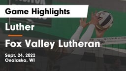 Luther  vs Fox Valley Lutheran  Game Highlights - Sept. 24, 2022