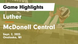 Luther  vs McDonell Central  Game Highlights - Sept. 2, 2023