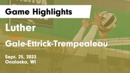 Luther  vs Gale-Ettrick-Trempealeau  Game Highlights - Sept. 25, 2023