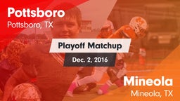 Matchup: Pottsboro High vs. Mineola  2016