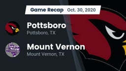 Recap: Pottsboro  vs. Mount Vernon  2020