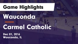 Wauconda  vs Carmel Catholic  Game Highlights - Dec 01, 2016