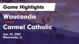Wauconda  vs Carmel Catholic  Game Highlights - Jan. 24, 2022