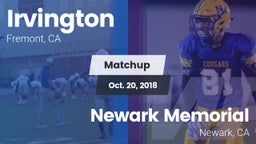 Matchup: Irvington High vs. Newark Memorial  2018