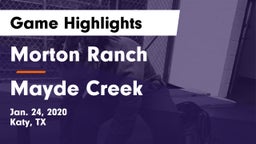 Morton Ranch  vs Mayde Creek  Game Highlights - Jan. 24, 2020