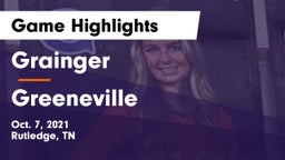 Grainger  vs Greeneville  Game Highlights - Oct. 7, 2021