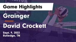 Grainger  vs David Crockett  Game Highlights - Sept. 9, 2022