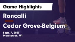 Roncalli  vs Cedar Grove-Belgium  Game Highlights - Sept. 7, 2023