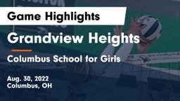 Grandview Heights  vs Columbus School for Girls  Game Highlights - Aug. 30, 2022